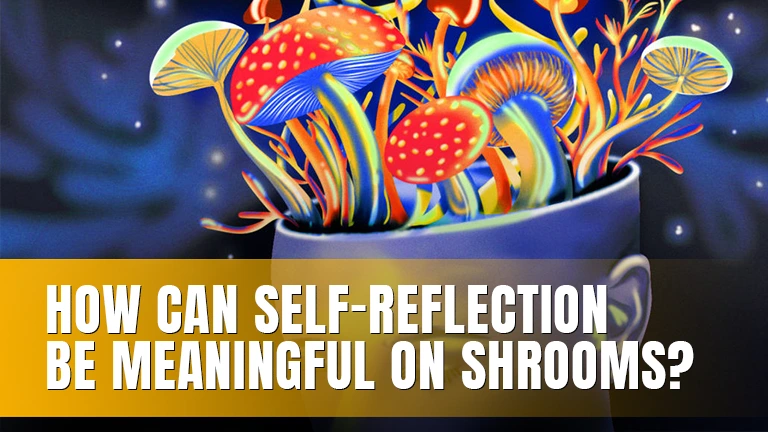 Mushrooms growing out of an open head.